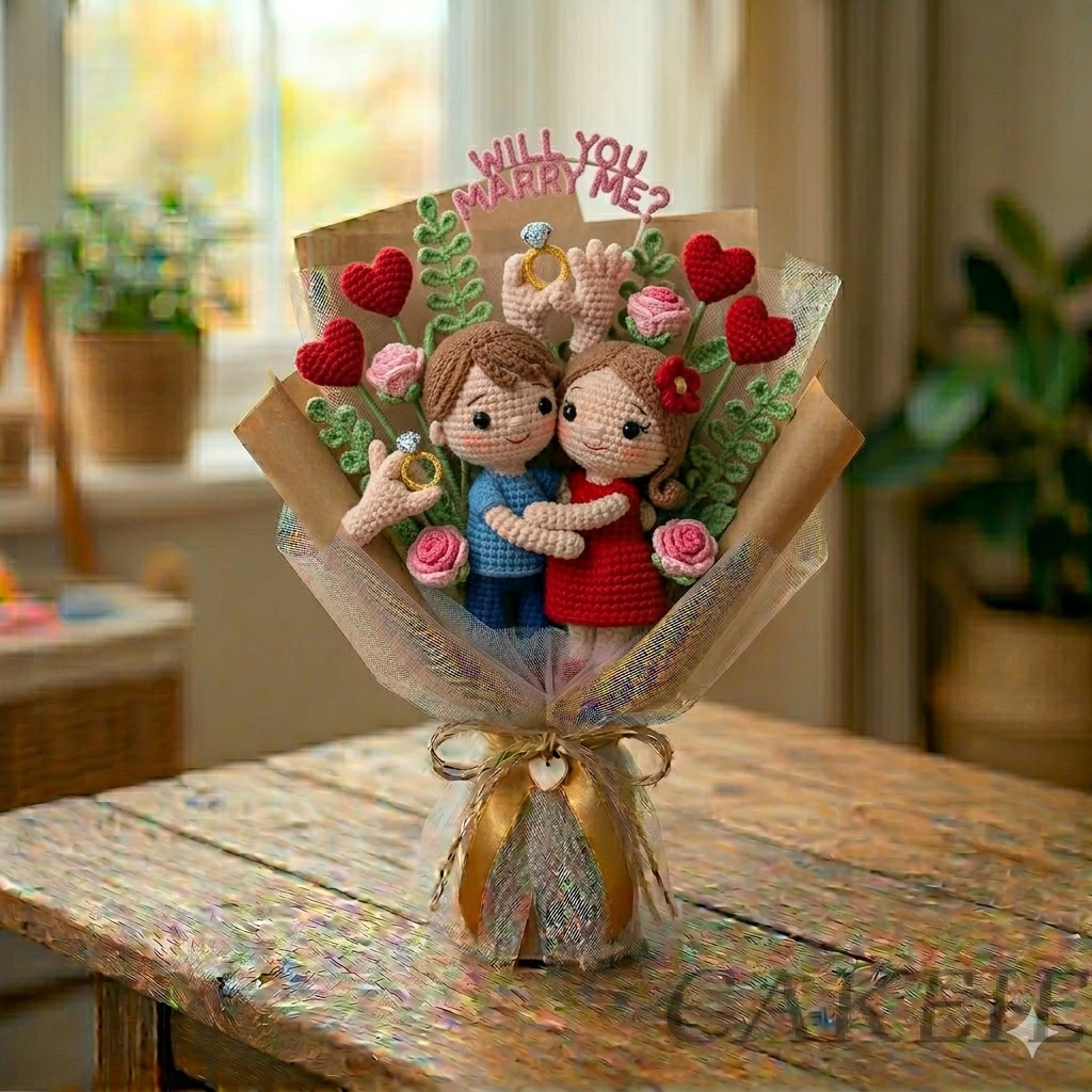 Love Proposal Crochet Bouquet